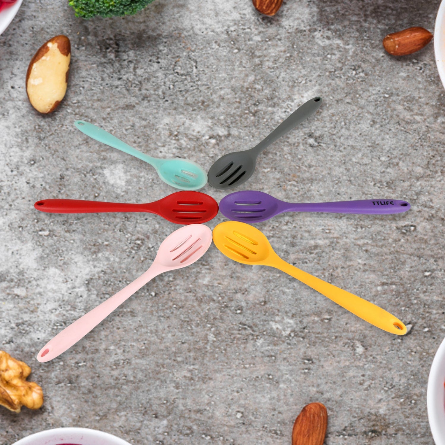 Multipurpose Silicone Spoon, Silicone Basting Spoon Non-Stick Kitchen Utensils Household Gadgets Heat-Resistant Non Stick Spoons Kitchen Cookware Items For Cooking and Baking (6 Pcs Set) Multipurpose Silicone Spoon, Silicone Basting Spoon Non-Stick Kitchen Utensils Household Gadgets Heat-Resistant Non Stick Spoons Kitchen Cookware Items For Cooking and Baking (6 Pcs Set)
